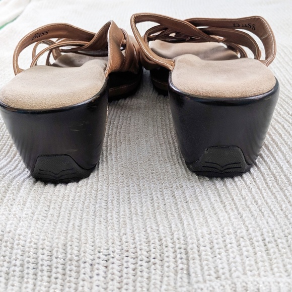 GH Bass & Co Brown Sandals Platform Slip- Heel 7.5 - Picture 6 of 7